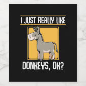 Ik hou echt van Donkeys Wijn Etiket (Enkel label)