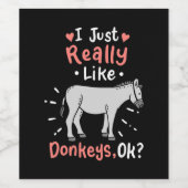 Ik hou echt van Donkeys Wijn Etiket (Enkel label)