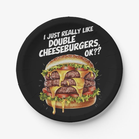 IK HOU ECHT VAN DUBBELE CHEESEBURGERS, OKÉ PAPIEREN BORDJE (Voorkant)