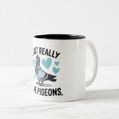 Ik hou echt van duiven tweekleurige koffiemok (Voorkant rechts)