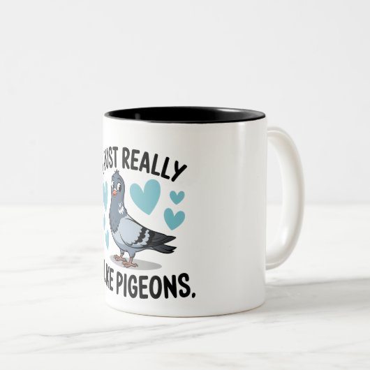 Ik hou echt van duiven tweekleurige koffiemok (Voorkant rechts)