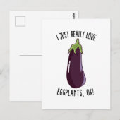 Ik hou echt van Eggplanten. Briefkaart (Voorkant / Achterkant)