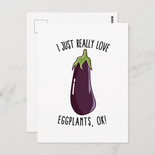 Ik hou echt van Eggplanten. Briefkaart (Voorkant / Achterkant)