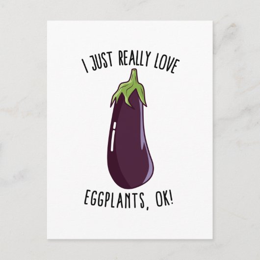Ik hou echt van Eggplanten. Briefkaart (Voorkant)
