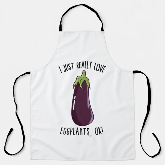 Ik hou echt van Eggplanten. Schort (Voorkant)
