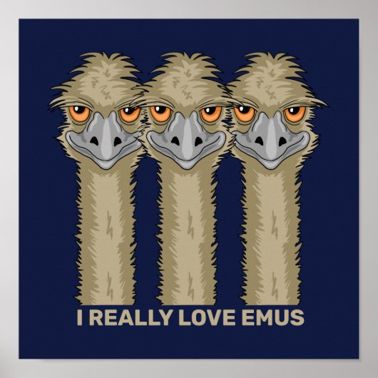 Ik hou echt van emoes poster (Voorkant)