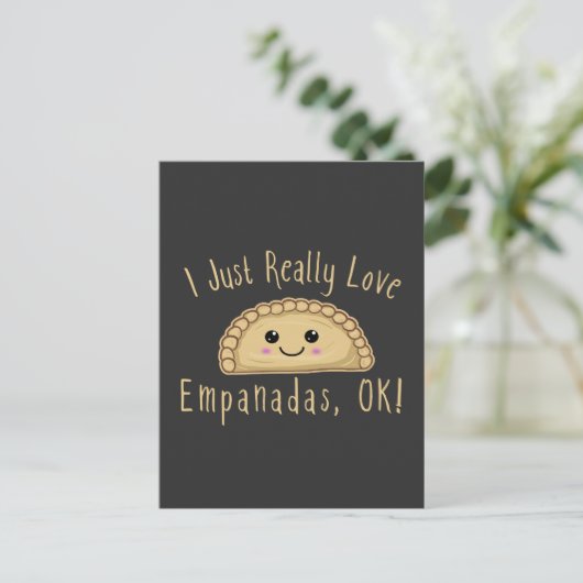 Ik hou echt van Empanadas. Cute Kawaii Empan Briefkaart (Staand voorkant)