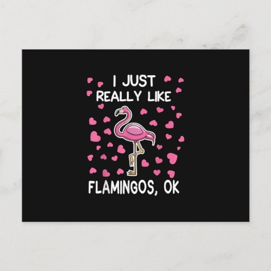 Ik hou echt van Flamingos, oké Flamingo Lover Aankondigingskaart (Voorkant)