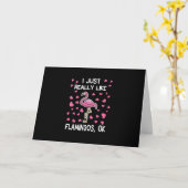 Ik hou echt van Flamingos, oké Flamingo Lover Kaart (Gele Bloem)