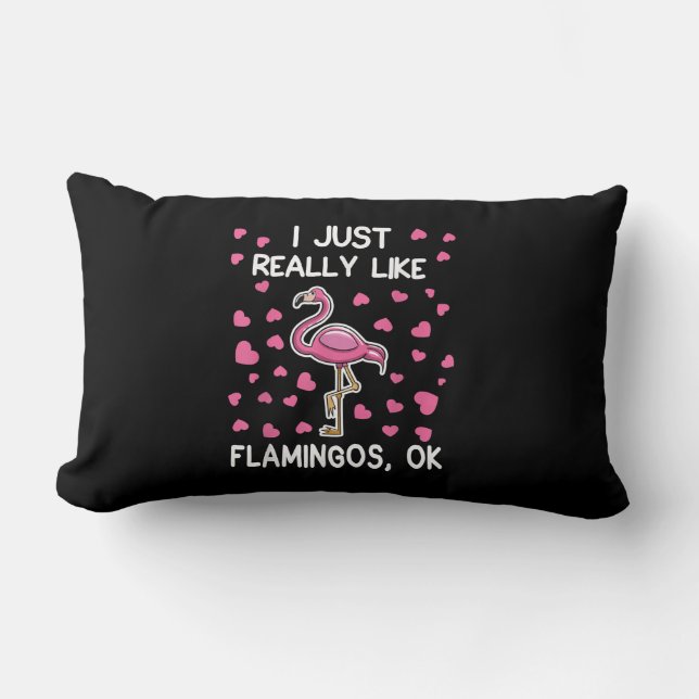 Ik hou echt van Flamingos, oké Flamingo Lover Kussen (Voorkant)