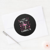 Ik hou echt van Flamingos, oké Flamingo Lover Ronde Sticker (Envelop)