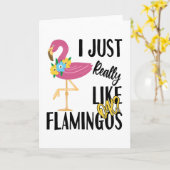 Ik hou echt van Flamingos oké? Kaart (Gele Bloem)