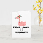 Ik hou echt van flamingo's, vrede hou van flamingo kaart (Gele Bloem)