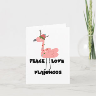 Ik hou echt van flamingo's, vrede hou van flamingo kaart