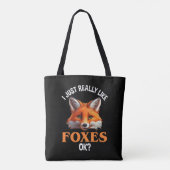 Ik hou echt van Foxes. Tote Bag (Achterkant)