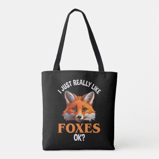 Ik hou echt van Foxes. Tote Bag (Achterkant)