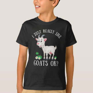 Ik hou echt van geiten oké? grappige geitenliefheb t-shirt
