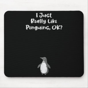 Ik hou echt van grappige citaten van pinguïns muismat