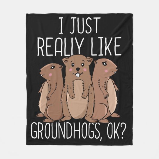 Ik hou echt van Groundhogs Gift Kinder Groundhog Fleece Deken (Voorkant)