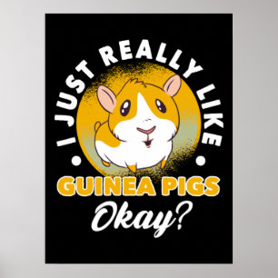 Ik hou echt van Guinee Pigs Cavy Roddent Poster
