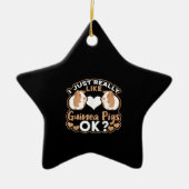 Ik hou echt van Guinee Pigs. Keramisch Ornament (Voorkant)