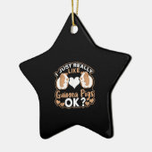 Ik hou echt van Guinee Pigs. Keramisch Ornament (Links)