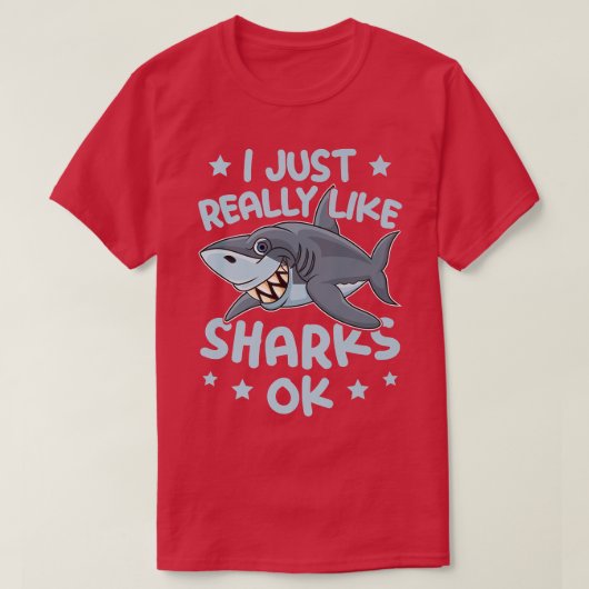 Ik hou echt van haaien OK Shark Lover Marine Bi T-shirt (Design voorkant)