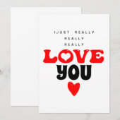 Ik hou echt van je Valentijnsdag kaart (Voorkant / Achterkant)