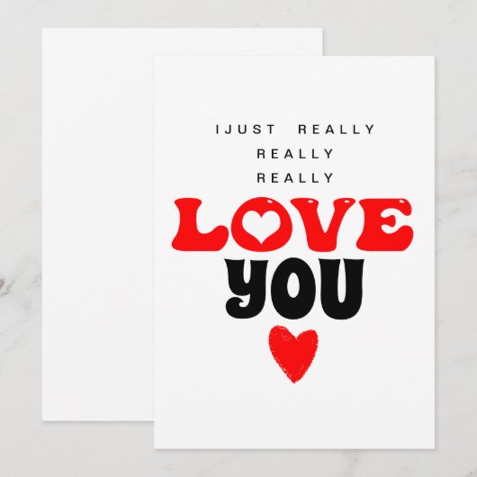 Ik hou echt van je Valentijnsdag kaart (Voorkant / Achterkant)