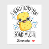 Ik hou echt van je veel grappige sponge pun sticker (Vel)