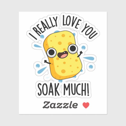 Ik hou echt van je veel grappige sponge pun sticker (Vel)