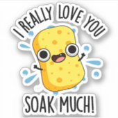 Ik hou echt van je veel grappige sponge pun sticker (Voorkant)