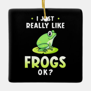 Ik hou echt van kikkers keramisch ornament
