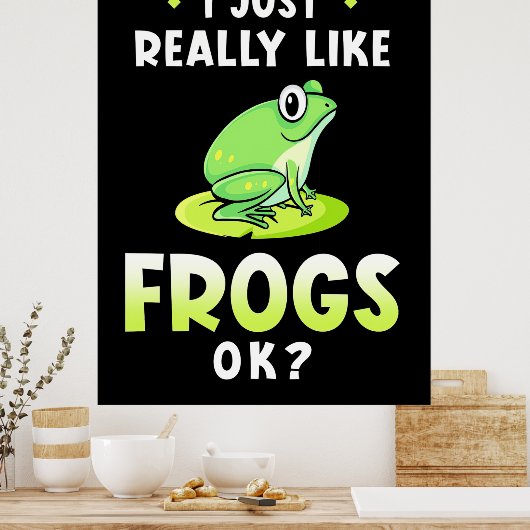 Ik hou echt van kikkers poster (Keuken)