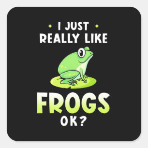 Ik hou echt van kikkers vierkante sticker