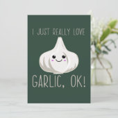 Ik hou echt van knoflook. Kawaii Garlic Gift Kaart (Staand voorkant)