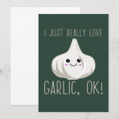 Ik hou echt van knoflook. Kawaii Garlic Gift Kaart (Voorkant / Achterkant)