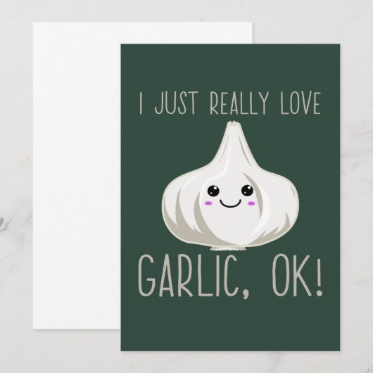 Ik hou echt van knoflook. Kawaii Garlic Gift Kaart (Voorkant / Achterkant)