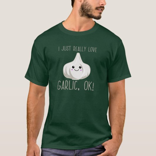 Ik hou echt van knoflook. Kawaii Garlic Gift T-shirt (Voorkant)