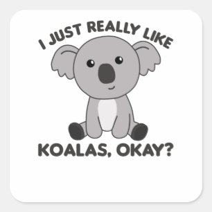 Ik hou echt van Koalas - Sweet Koala Vierkante Sticker