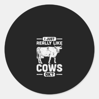 Ik hou echt van Koeien OK - Koe Gift Ronde Sticker