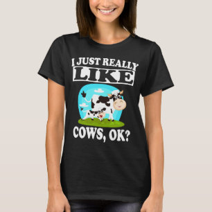 Ik hou echt van koeien oké grappige Vegan Boerder T-shirt