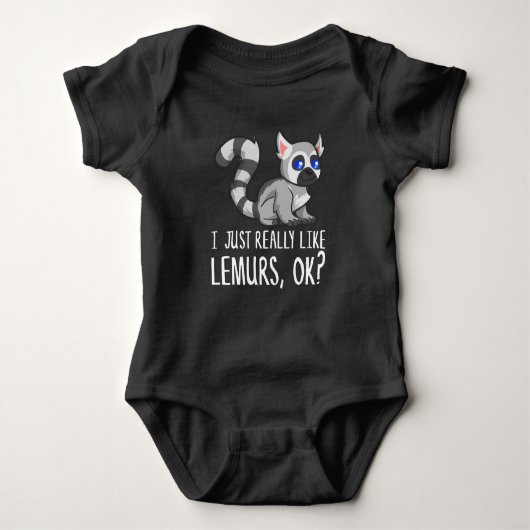 Ik hou echt van Lemurs, oké? Funny Cute Gezegde Romper (Voorkant)