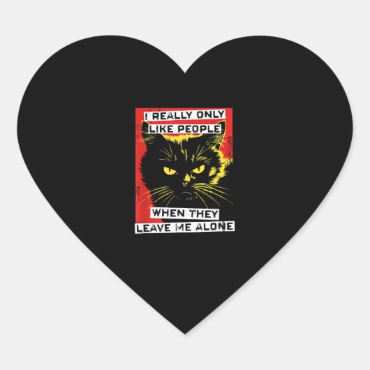 Ik hou echt van mensen als ze me met rust laten hart sticker (Voorkant)
