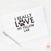 Ik hou echt van mijn gele lab vierkante sticker (Envelop)
