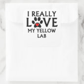 Ik hou echt van mijn gele lab vierkante sticker (Tas)