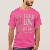 Ik hou echt van mijn vrouw Funny Deer Hunting Bowh T-shirt (Voorkant)