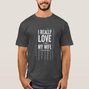 Ik hou echt van mijn vrouw grappige Mannen tas Vis T-shirt