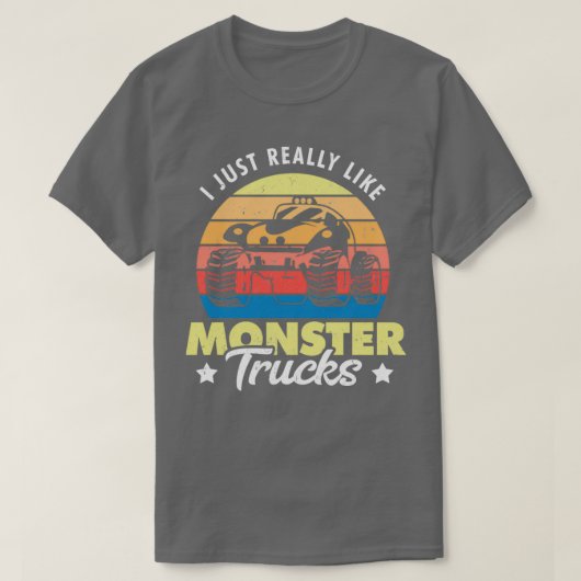 Ik hou echt van Monster Trucks. T-shirt (Design voorkant)