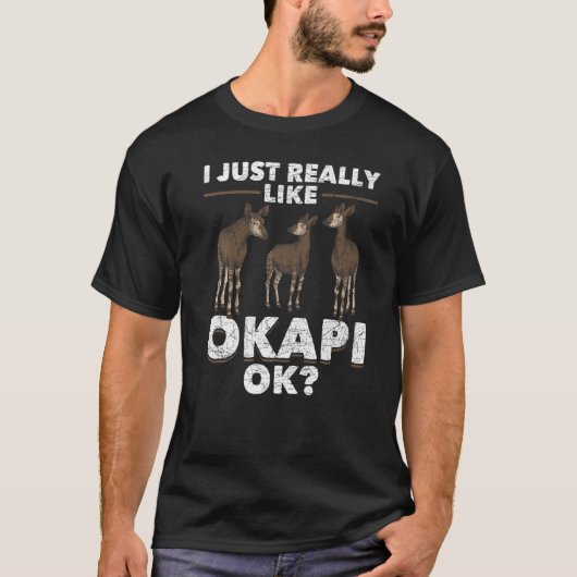 Ik hou echt van Okapi Ok Africa Safari Animal C T-shirt (Voorkant)